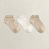 3-Pack Monogram & Solid Ankle Socks