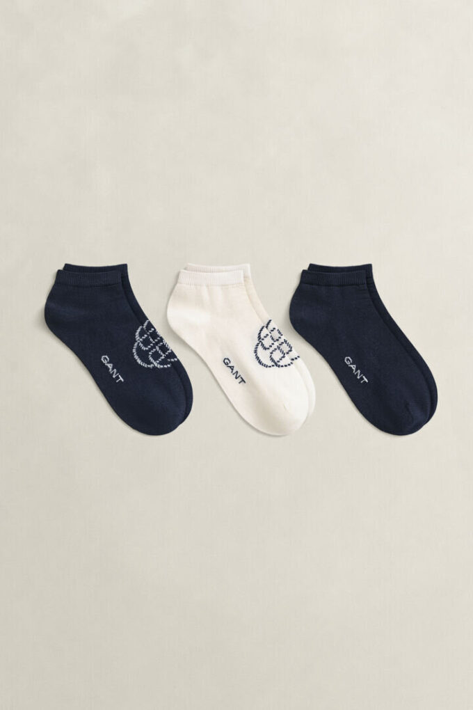 3-Pack Monogram & Solid Ankle Socks 3-Pack Monogram & Solid Ankle Socks