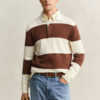 Barstriped Cotton Polo Sweater