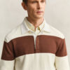 Barstriped Cotton Polo Sweater