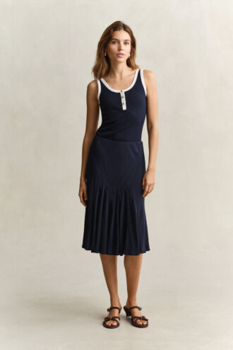 Bias Cut Flared Skirt