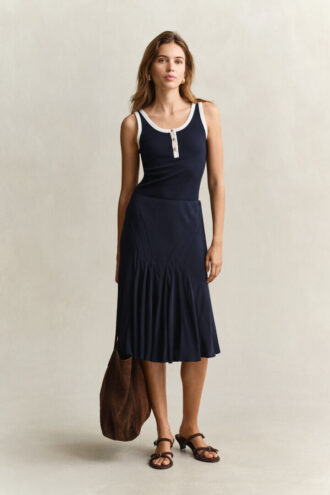 Bias Cut Flared Skirt