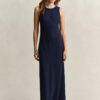 Bias Cut Linen Midi Dress