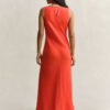 Bias Cut Linen Midi Dress