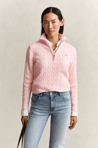 Cable Knit Half-Zip Sweater