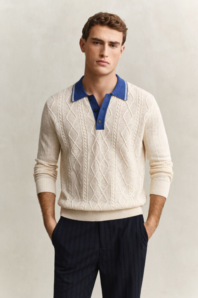 Cable Knit Polo Sweater Cable Knit Polo Sweater