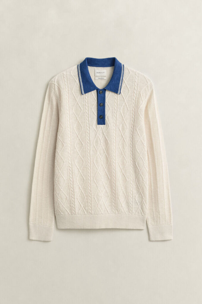Cable Knit Polo Sweater Cable Knit Polo Sweater