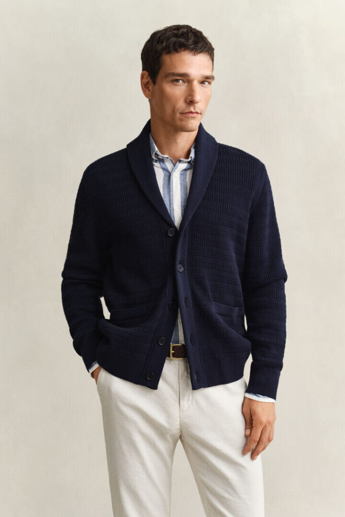 Cable Knit Shawl Collar Cardigan Cable Knit Shawl Collar Cardigan