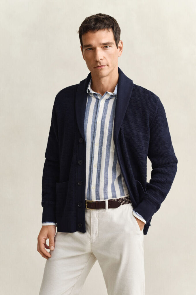 Cable Knit Shawl Collar Cardigan Cable Knit Shawl Collar Cardigan