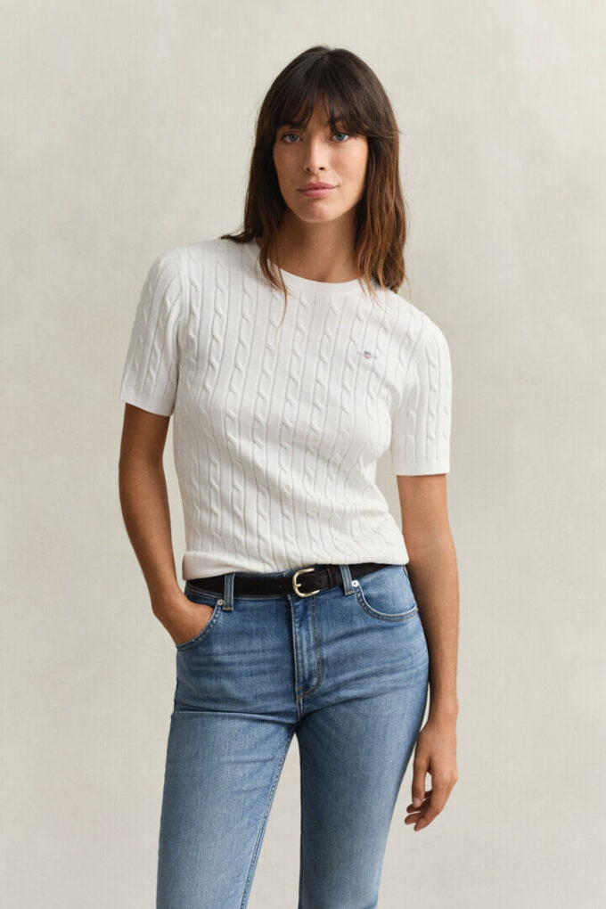 Cable Knit Short Sleeve Sweater Cable Knit Short Sleeve Sweater