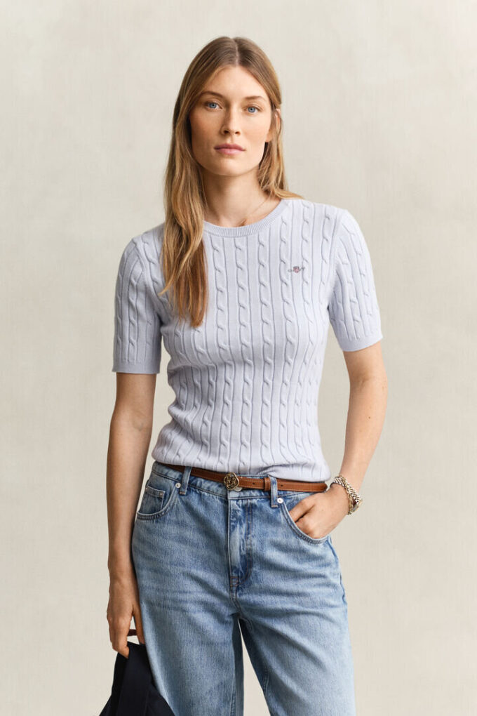 Cable Knit Short Sleeve Sweater Cable Knit Short Sleeve Sweater