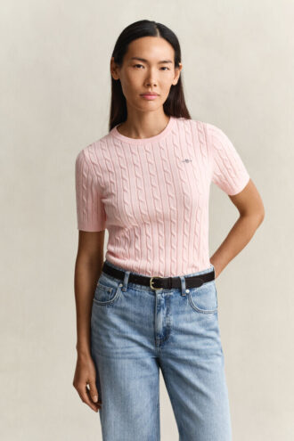 Cable Knit Short Sleeve Sweater Cable Knit Short Sleeve Sweater