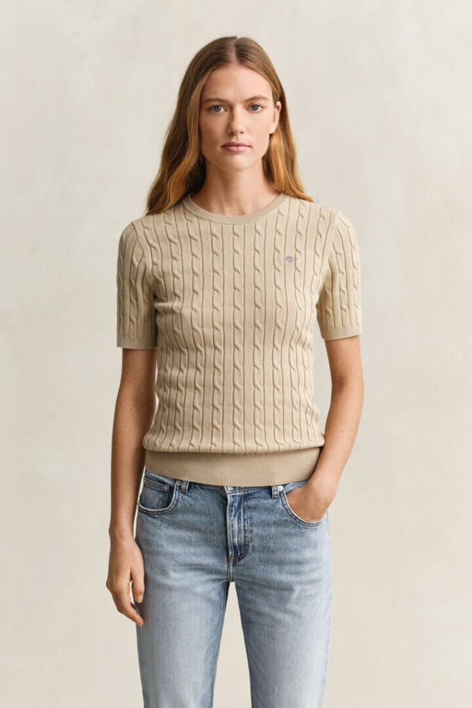 Cable Knit Short Sleeve Sweater Cable Knit Short Sleeve Sweater