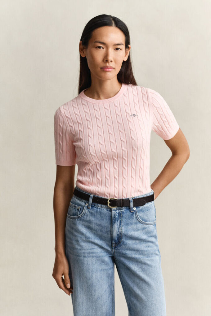 Cable Knit Short Sleeve Sweater Cable Knit Short Sleeve Sweater