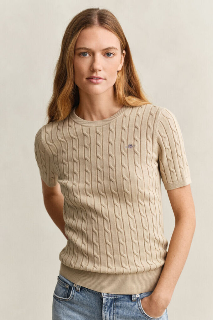 Cable Knit Short Sleeve Sweater Cable Knit Short Sleeve Sweater