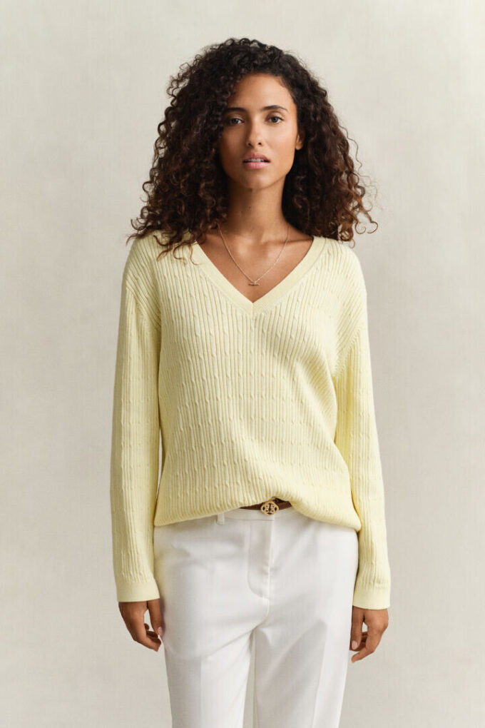 Cable Knit V-Neck Sweater Cable Knit V-Neck Sweater