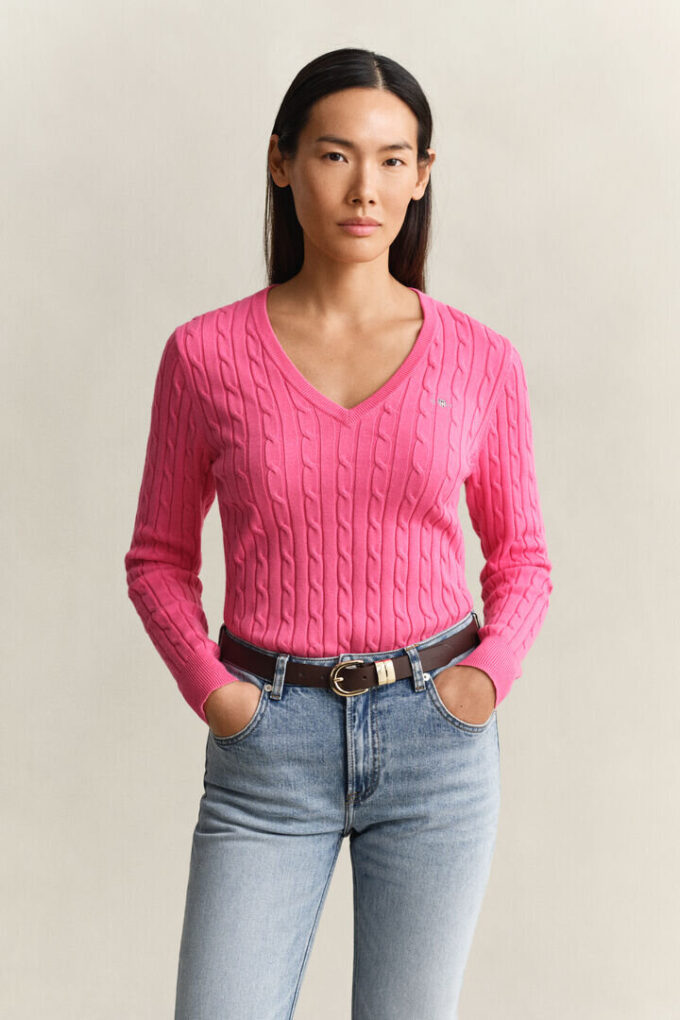 Cable Knit V-Neck Sweater Cable Knit V-Neck Sweater