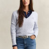 Cable Knit V-Neck Sweater Cable Knit V-Neck Sweater
