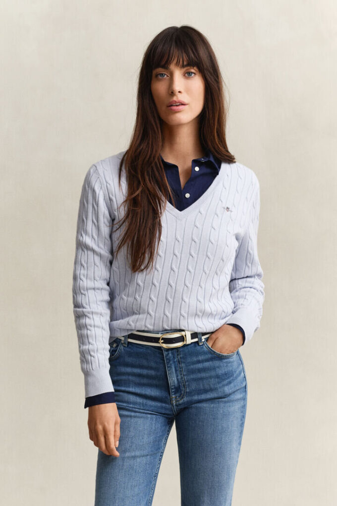 Cable Knit V-Neck Sweater Cable Knit V-Neck Sweater