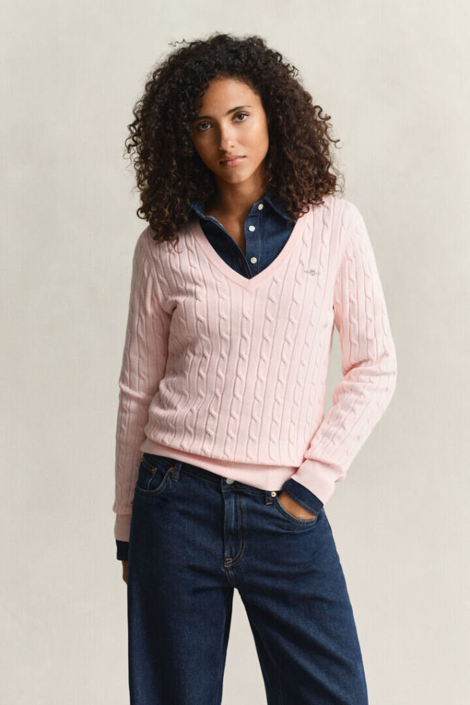 Cable Knit V-Neck Sweater Cable Knit V-Neck Sweater