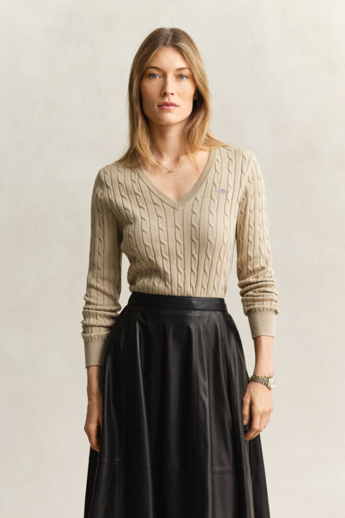 Cable Knit V-Neck Sweater Cable Knit V-Neck Sweater