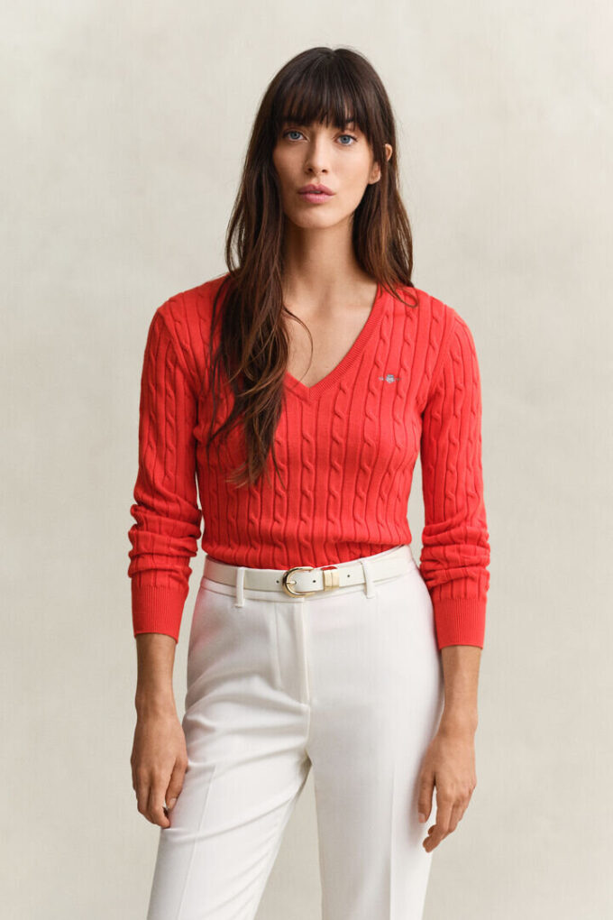 Cable Knit V-Neck Sweater Cable Knit V-Neck Sweater