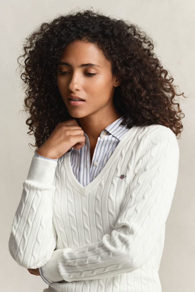 Cable Knit V-Neck Sweater Cable Knit V-Neck Sweater