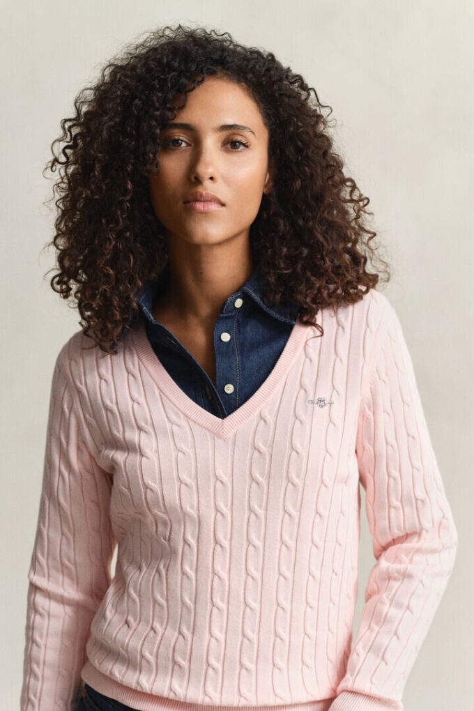 Cable Knit V-Neck Sweater Cable Knit V-Neck Sweater