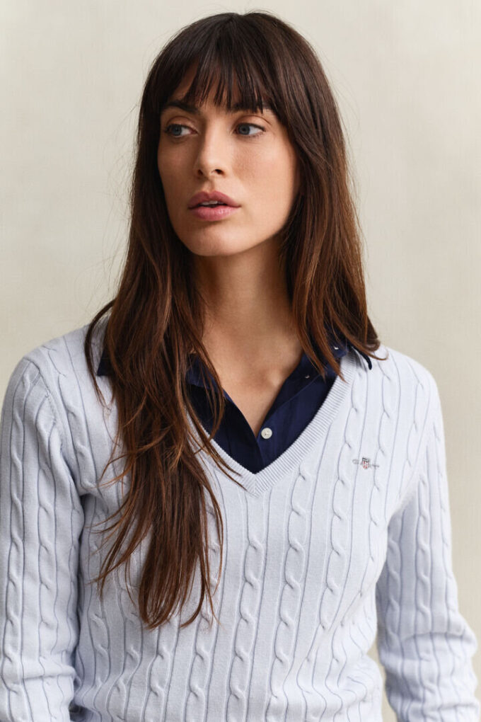 Cable Knit V-Neck Sweater Cable Knit V-Neck Sweater