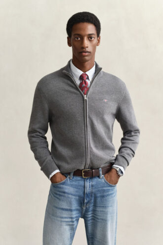 Casual Cotton Zip Cardigan