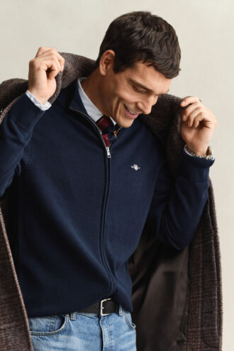 Casual Cotton Zip Cardigan