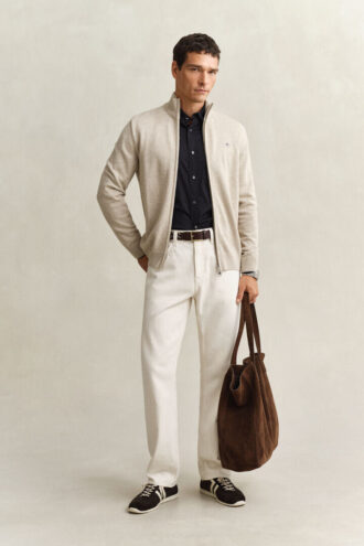 Casual Cotton Zip Cardigan