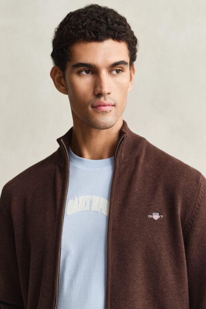 Casual Cotton Zip Cardigan