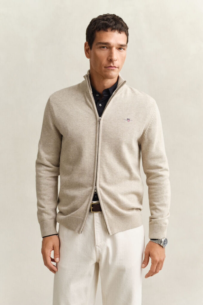 Casual Cotton Zip Cardigan Casual Cotton Zip Cardigan