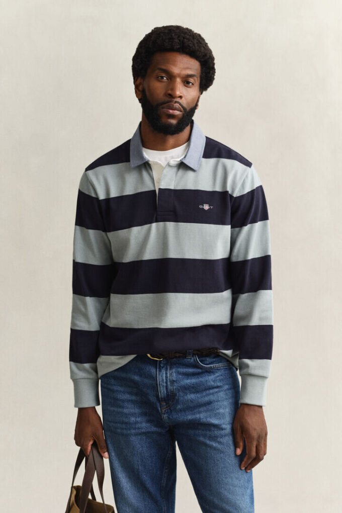 Chambray Collar Striped Heavy Rugger Chambray Collar Striped Heavy Rugger