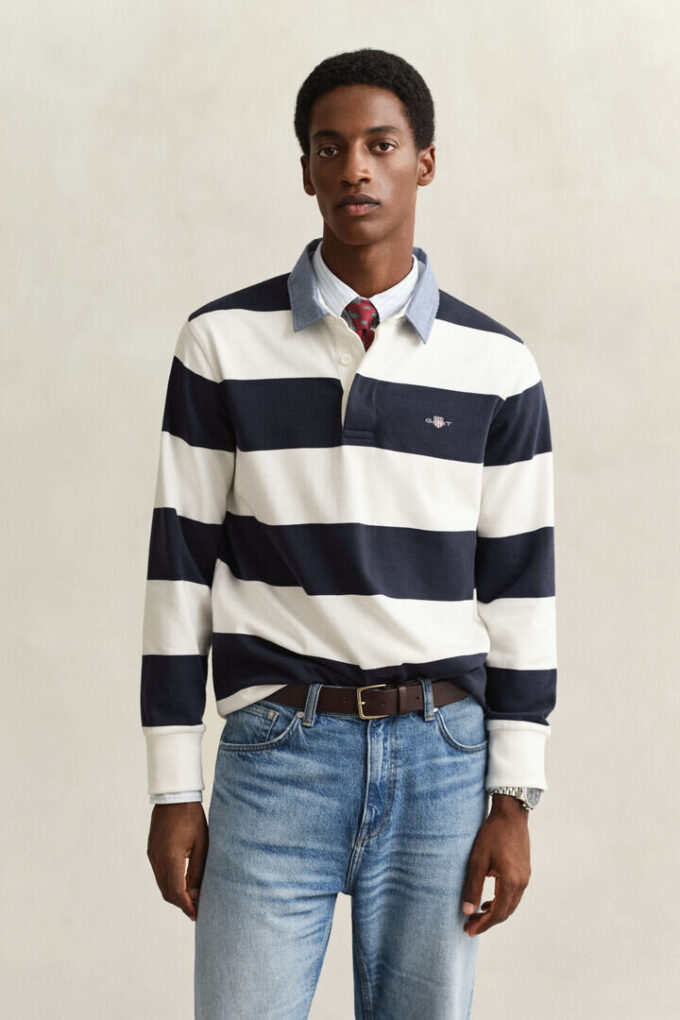 Chambray Collar Striped Heavy Rugger Chambray Collar Striped Heavy Rugger