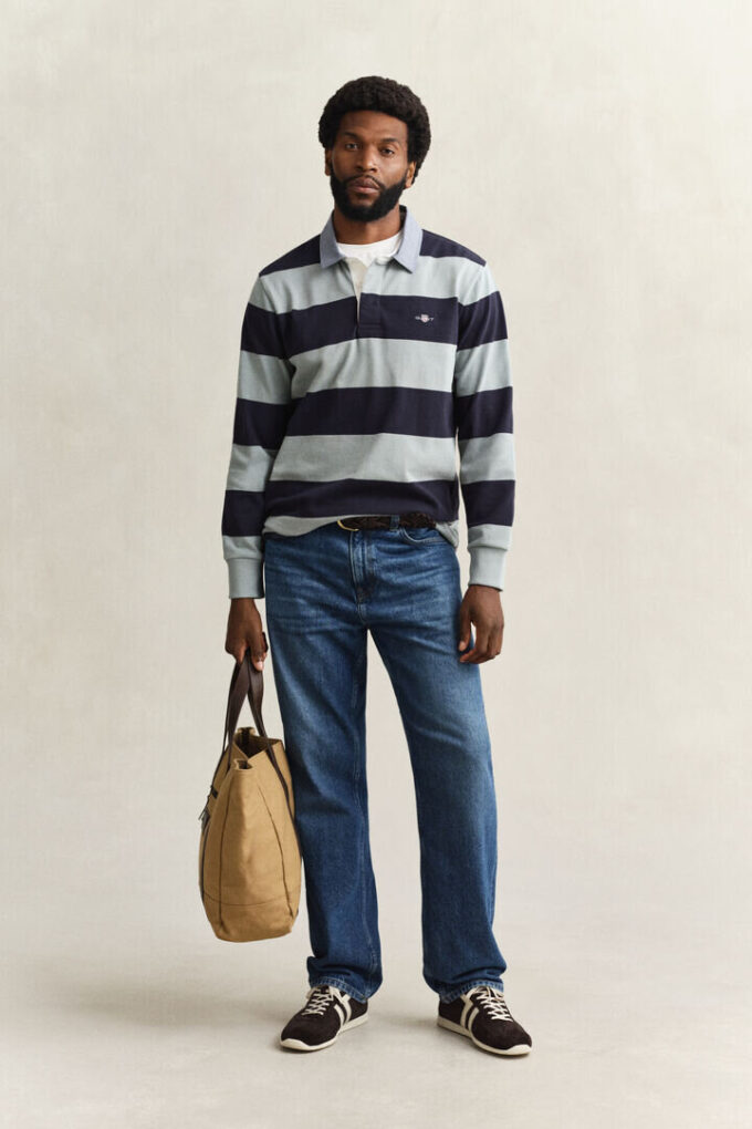 Chambray Collar Striped Heavy Rugger Chambray Collar Striped Heavy Rugger
