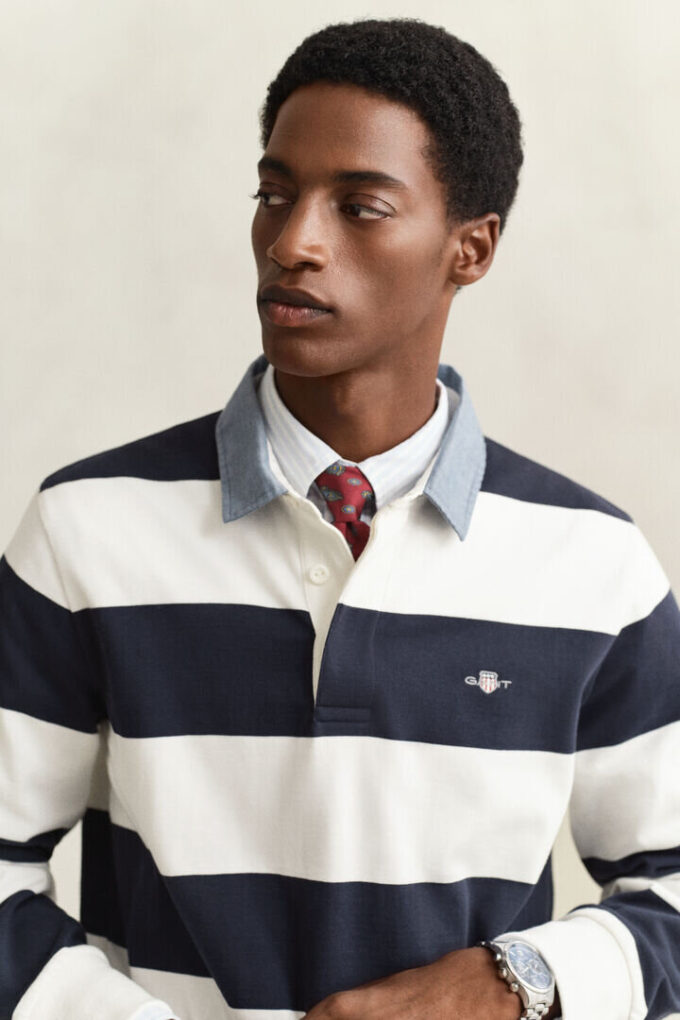 Chambray Collar Striped Heavy Rugger Chambray Collar Striped Heavy Rugger