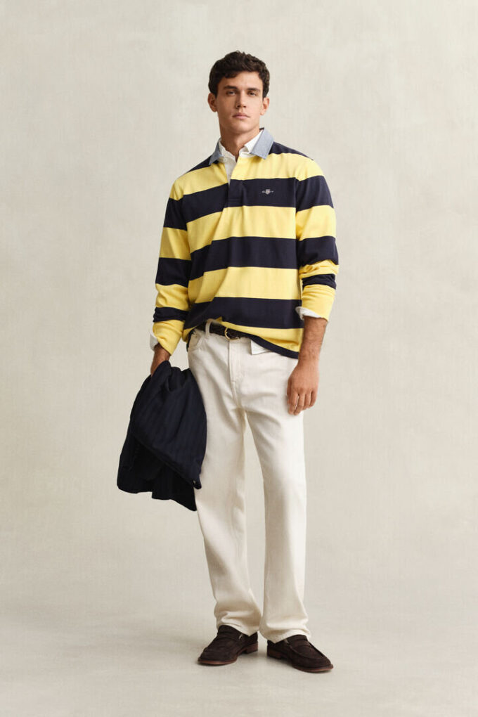 Chambray Collar Striped Heavy Rugger Chambray Collar Striped Heavy Rugger
