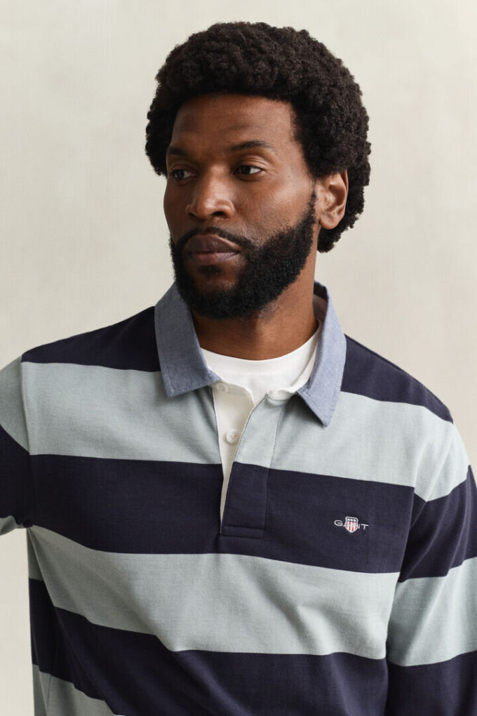Chambray Collar Striped Heavy Rugger Chambray Collar Striped Heavy Rugger