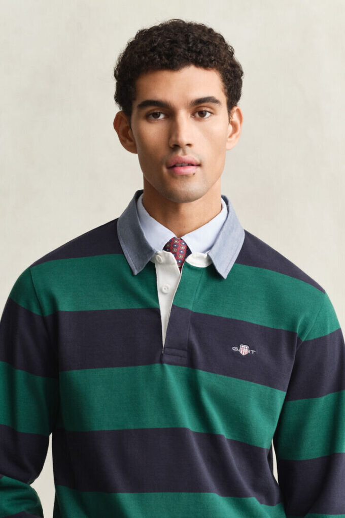 Chambray Collar Striped Heavy Rugger Chambray Collar Striped Heavy Rugger