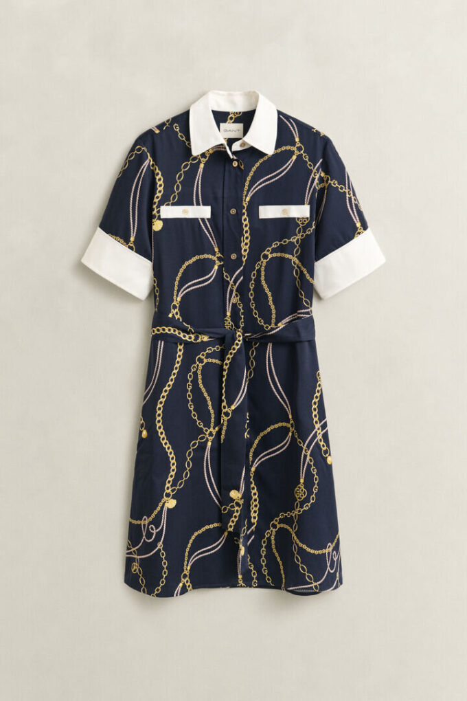 Contrast Shirt Dress