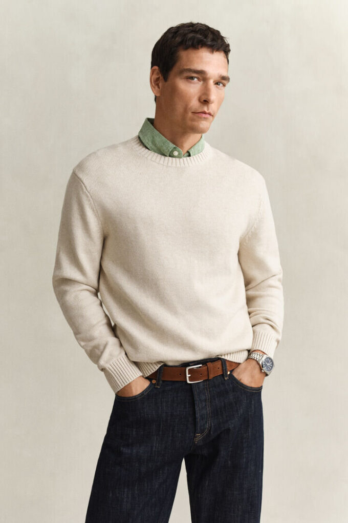 Cotton Blend Crew Neck Sweater Cotton Blend Crew Neck Sweater