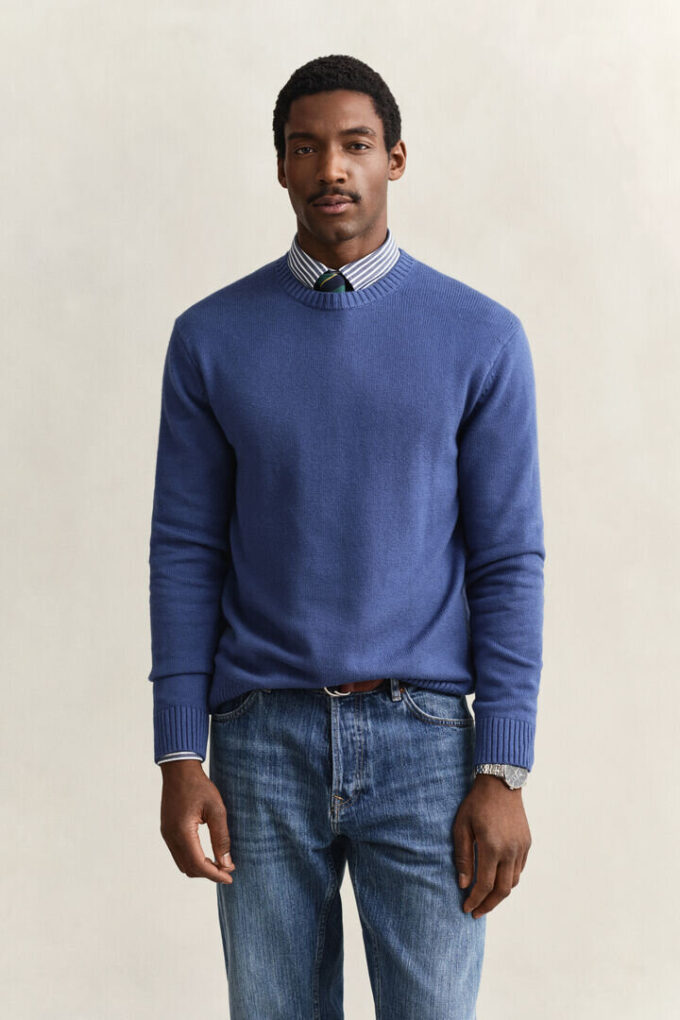 Cotton Blend Crew Neck Sweater Cotton Blend Crew Neck Sweater