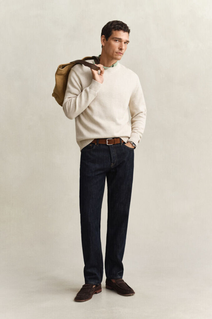 Cotton Blend Crew Neck Sweater Cotton Blend Crew Neck Sweater