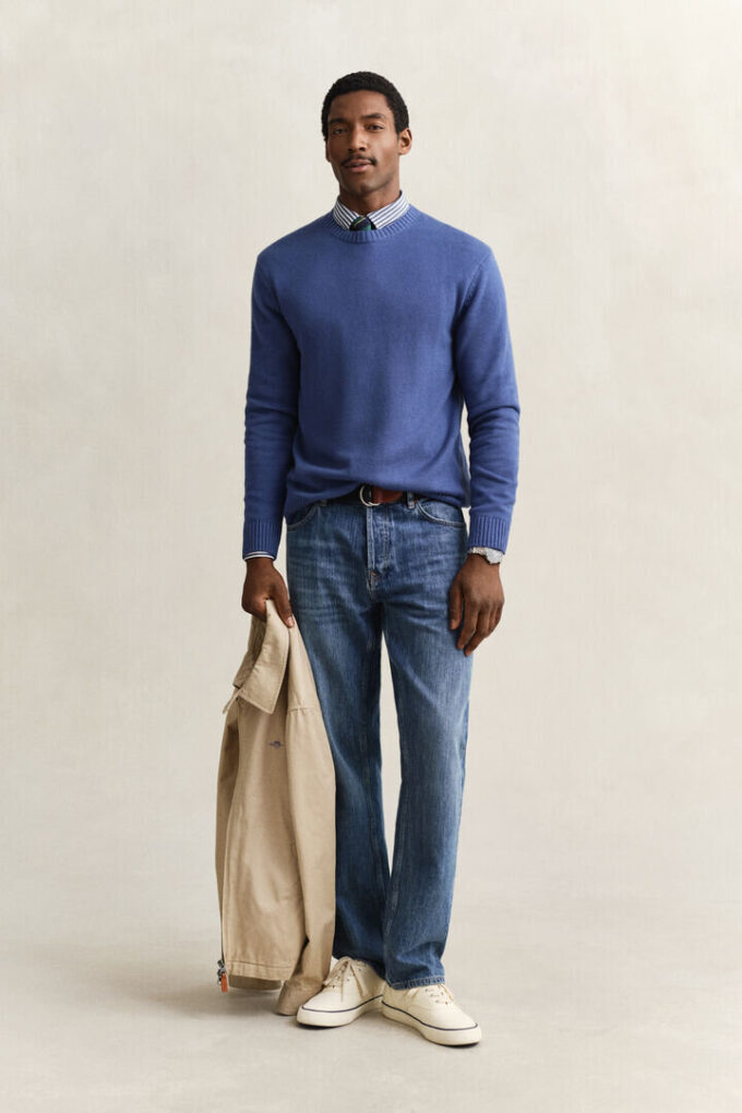 Cotton Blend Crew Neck Sweater Cotton Blend Crew Neck Sweater