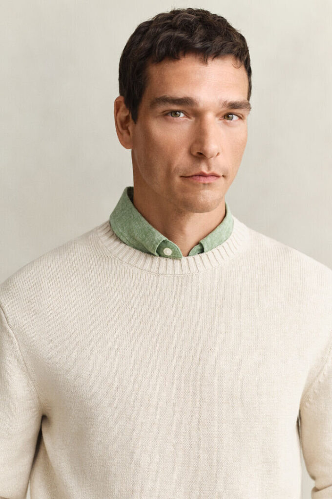 Cotton Blend Crew Neck Sweater Cotton Blend Crew Neck Sweater