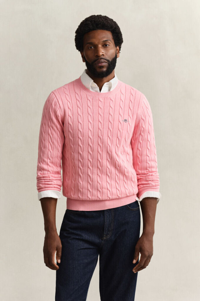 Cotton Cable Knit Crew Neck Sweater Cotton Cable Knit Crew Neck Sweater