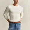 Cotton Cable Knit Crew Neck Sweater Cotton Cable Knit Crew Neck Sweater