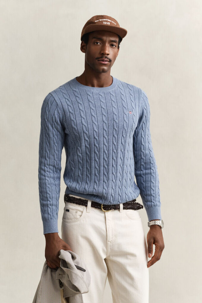 Cotton Cable Knit Crew Neck Sweater Cotton Cable Knit Crew Neck Sweater